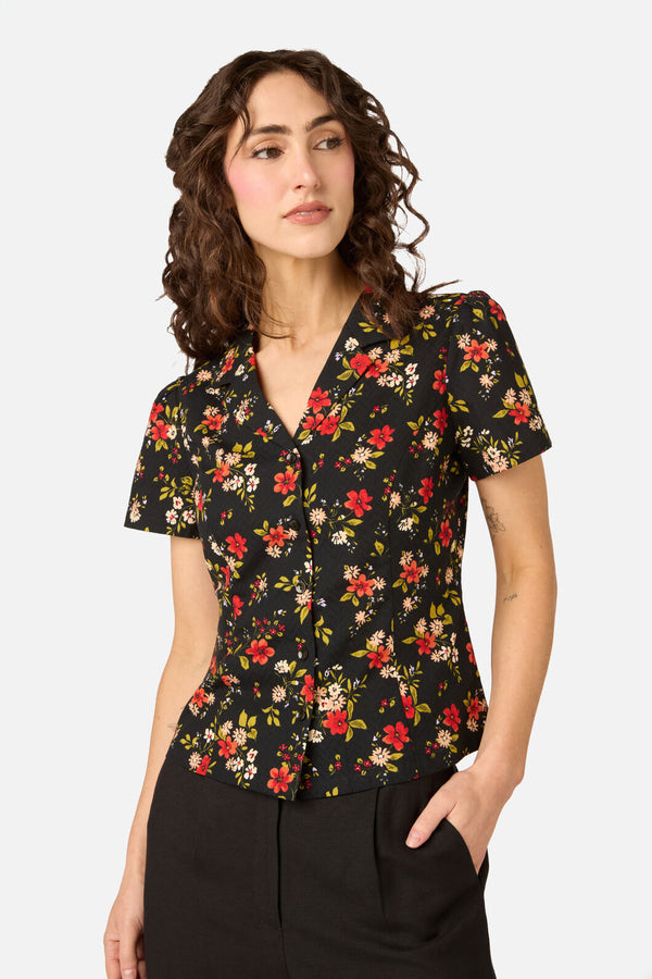 Princess Highway - Posy Floral Blouse - black