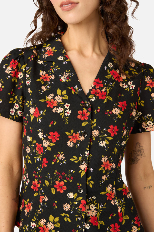 Princess Highway - Posy Floral Blouse - black