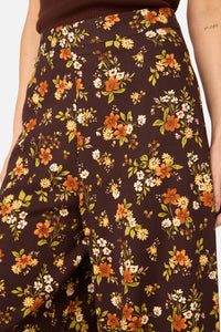 Princess Highway - Posy Floral Wide Leg Pant - chocolate