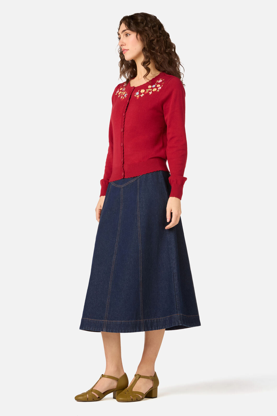 Princess Highway - Ladybug Embroidered Cardigan - red