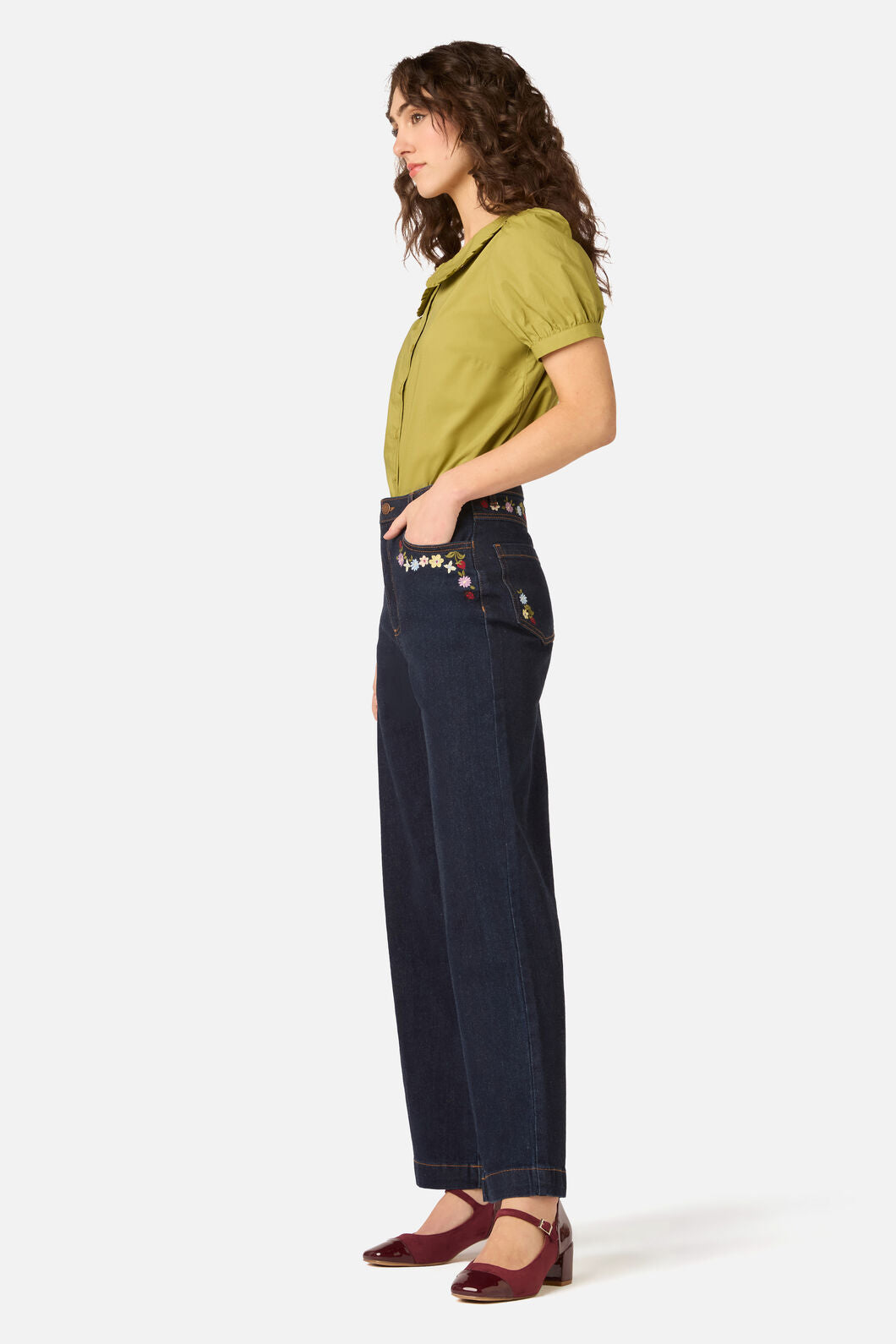 Princess Highway - Ladybug Embroidered Jean - blue-denim