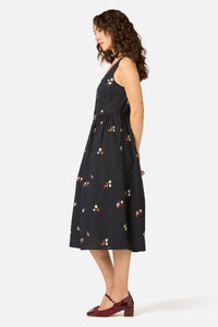 Princess Highway - Ladybug Embroidered Midi Dress - navy