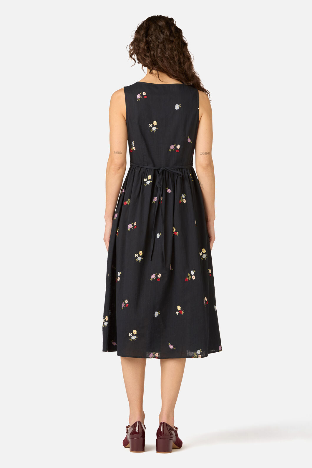 Princess Highway - Ladybug Embroidered Midi Dress - navy