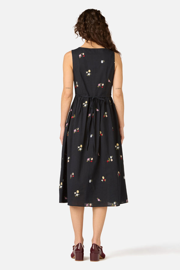 Princess Highway - Ladybug Embroidered Midi Dress - navy