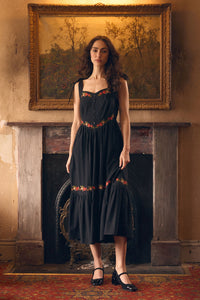 Princess Highway - 90'S Posy Embroidered Dress - black