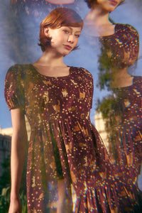 Princess Highway - Cute Cats Midi Dress - plum