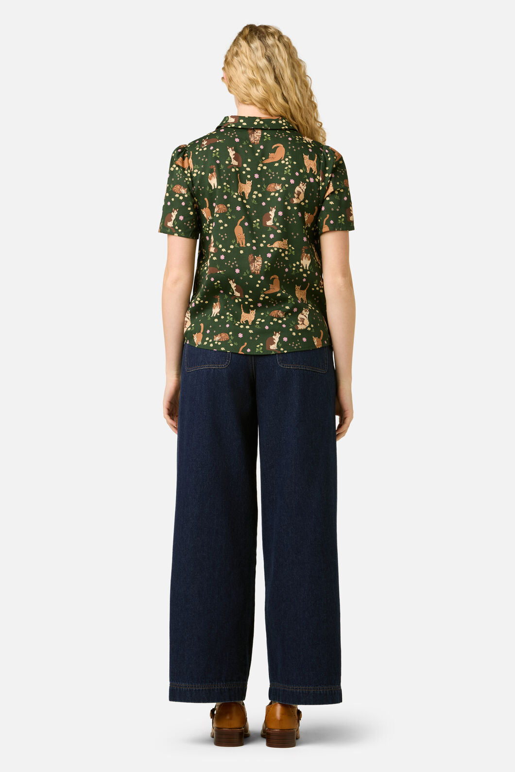 Princess Highway - Cute Cats Blouse - green
