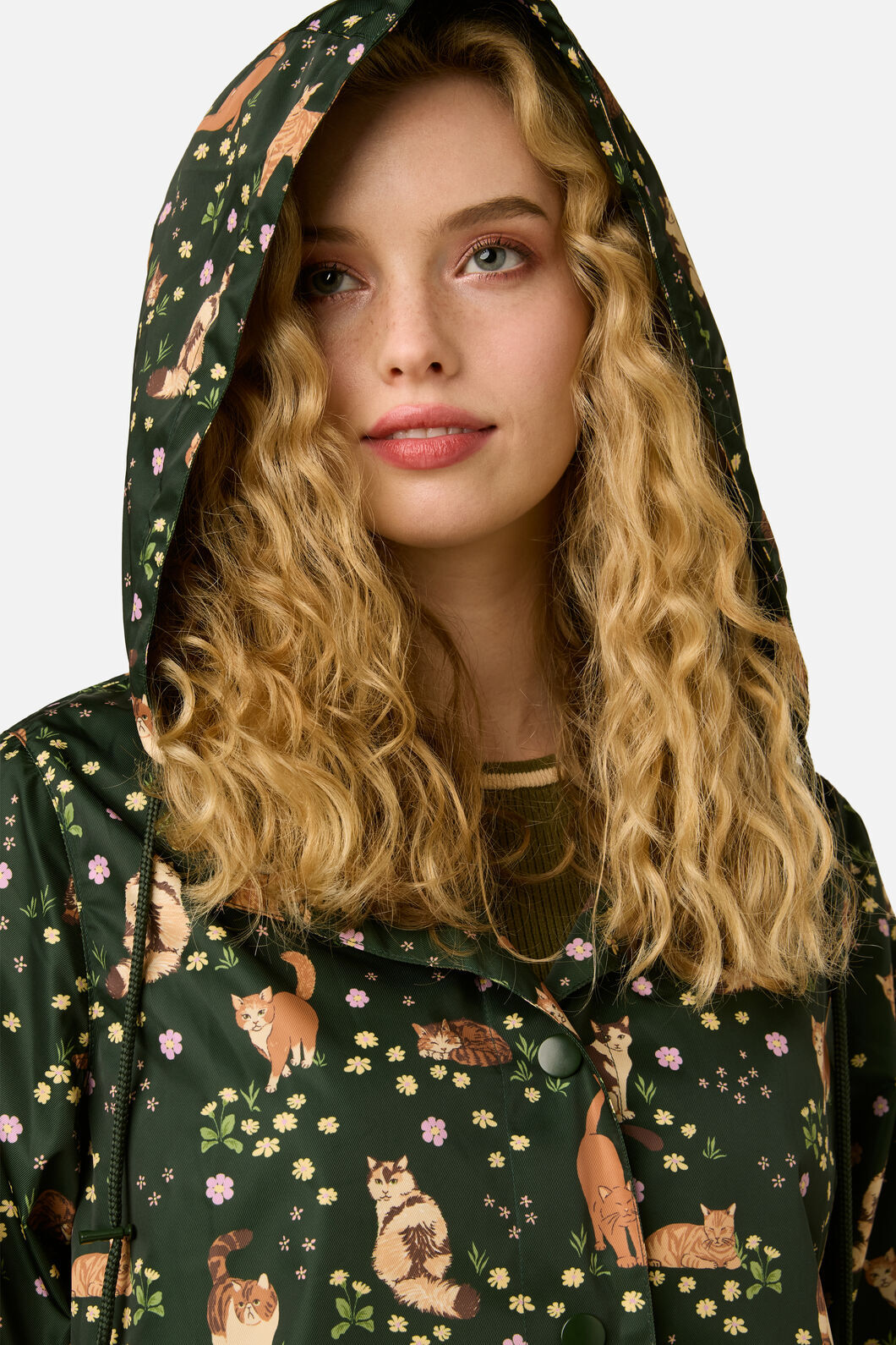 Princess Highway - Cute Cats Raincoat - green