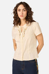 Princess Highway - 90'S Posy Embroidered Blouse - cream