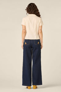 Princess Highway - 90'S Posy Embroidered Blouse - cream