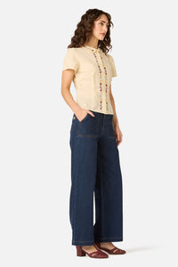 Princess Highway - Ladybug Embroidered Blouse - lemon