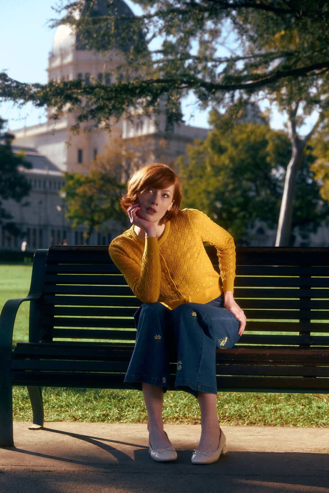 Princess Highway - Clara Pointelle Cardigan - mustard