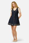 Princess Highway - Luxe Fleur Embroidered Pinny - blue-denim