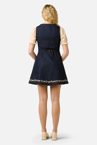 Princess Highway - Luxe Fleur Embroidered Pinny - blue-denim