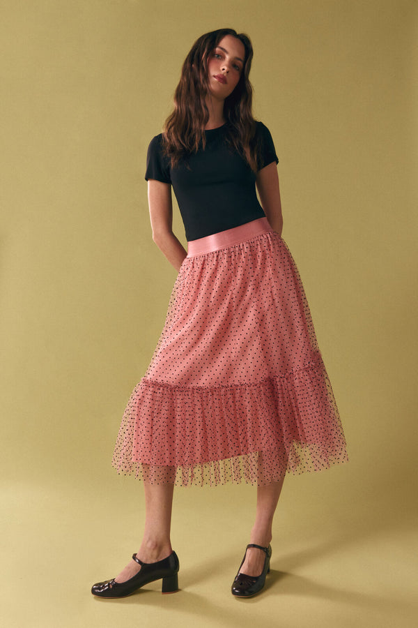 Princess Highway - Olivia Spot Tulle Skirt - pink