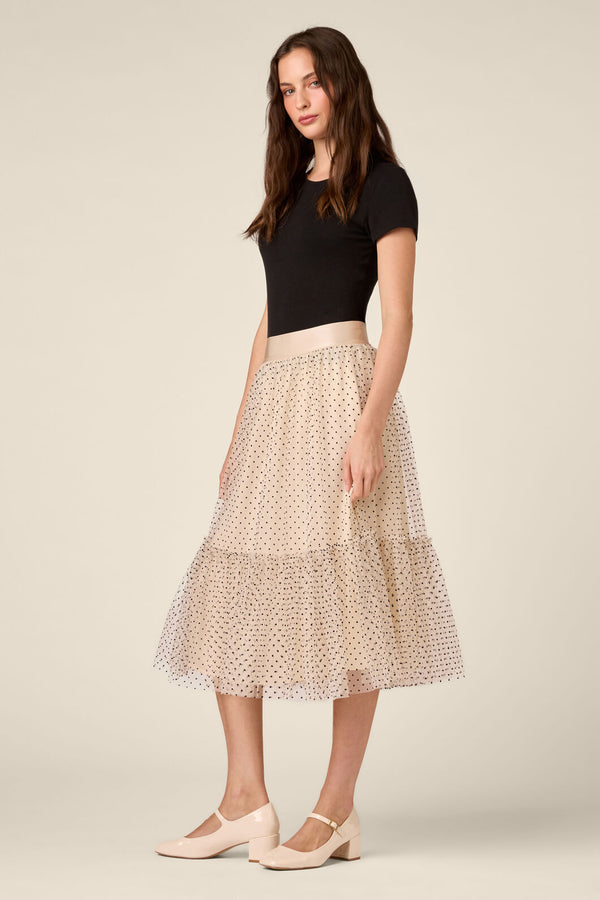 Princess Highway - Olivia Spot Tulle Skirt - cream
