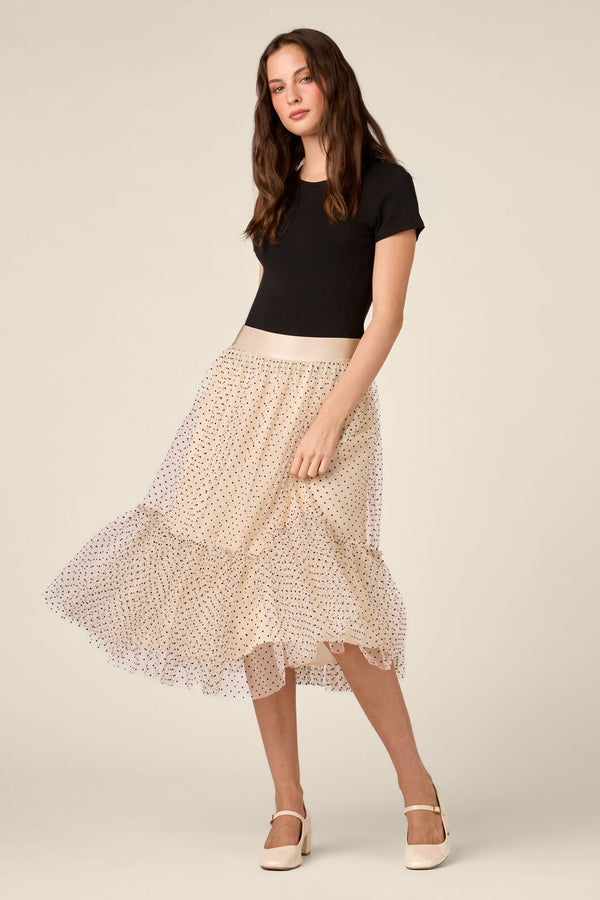 Princess Highway - Olivia Spot Tulle Skirt - cream