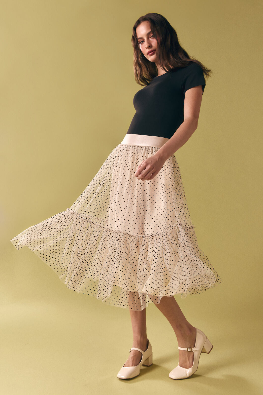 Princess Highway - Olivia Spot Tulle Skirt - cream