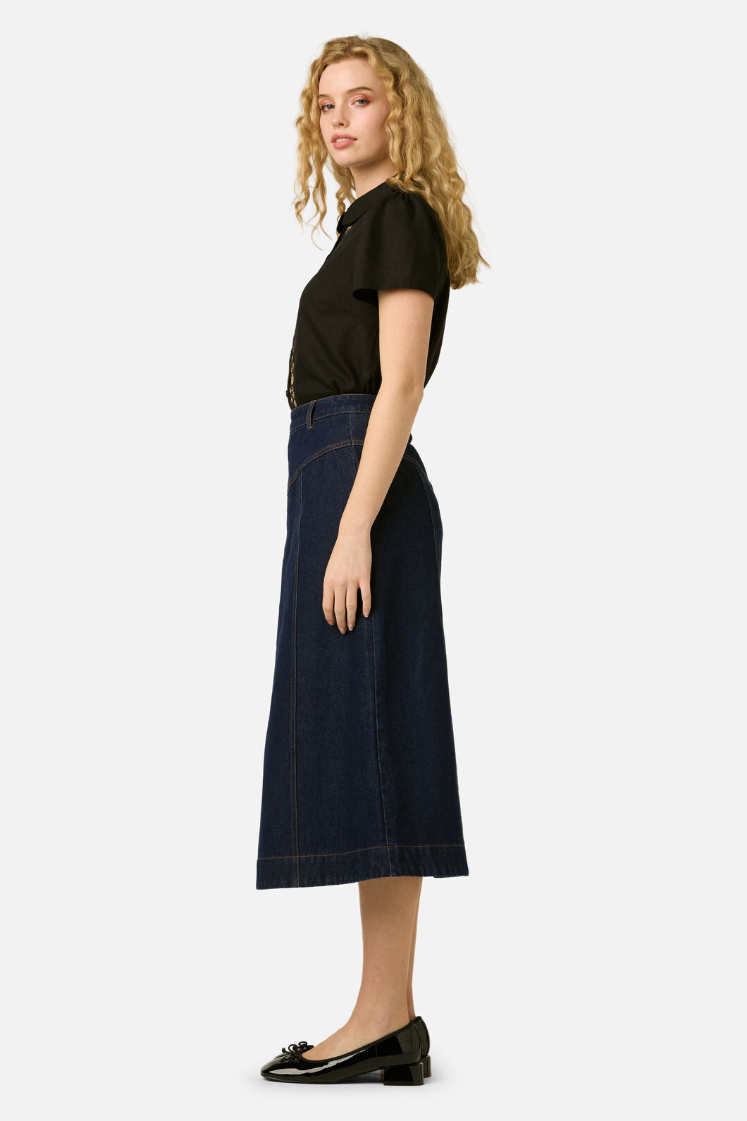 Princess Highway - Olinda Denim Midi Skirt - blue-denim