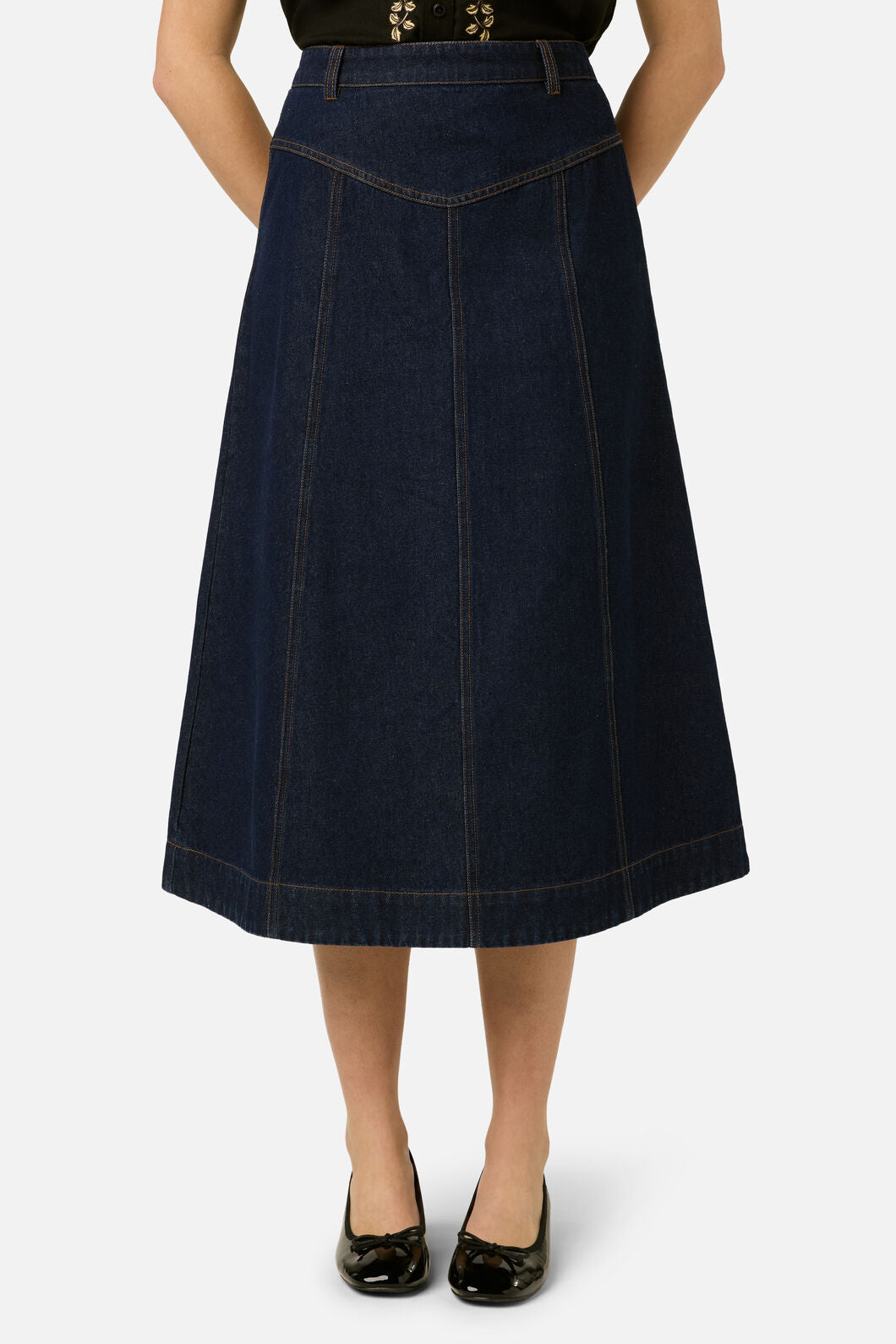 Princess Highway - Olinda Denim Midi Skirt - blue-denim