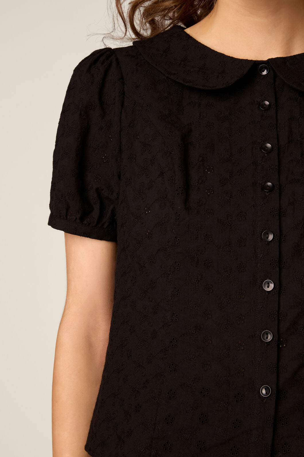 Princess Highway - Lorelei Sweet Broderie Blouse - black