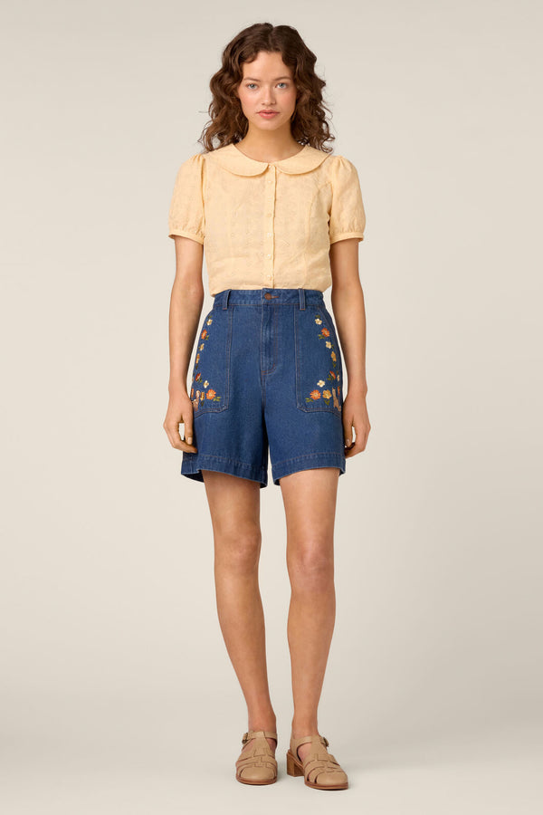 Princess Highway - Lorelei Sweet Broderie Blouse - buttercream