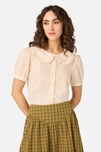 Princess Highway - Lydia Short Sleeve Blouse - cream