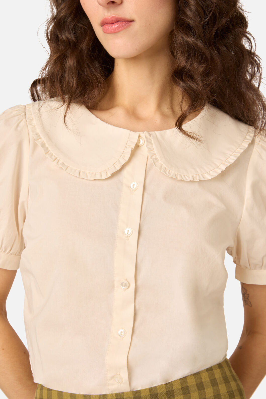 Princess Highway - Lydia Short Sleeve Blouse - cream