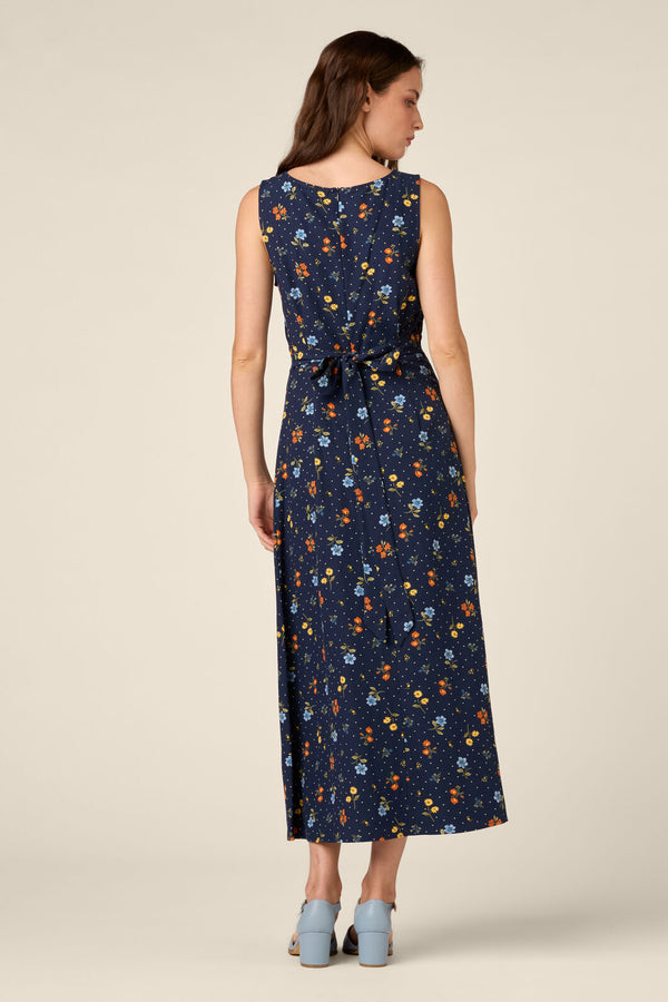 Princess Highway - Chloe Ditsy 90S Midi Dress - navy