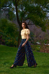 Princess Highway - Chloe Ditsy 90's Wide Leg Pant - navy