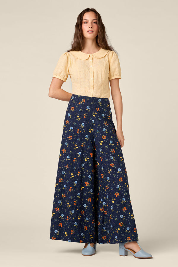Princess Highway - Chloe Ditsy 90's Wide Leg Pant - navy
