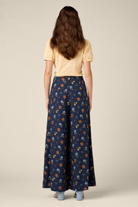 Princess Highway - Chloe Ditsy 90's Wide Leg Pant - navy