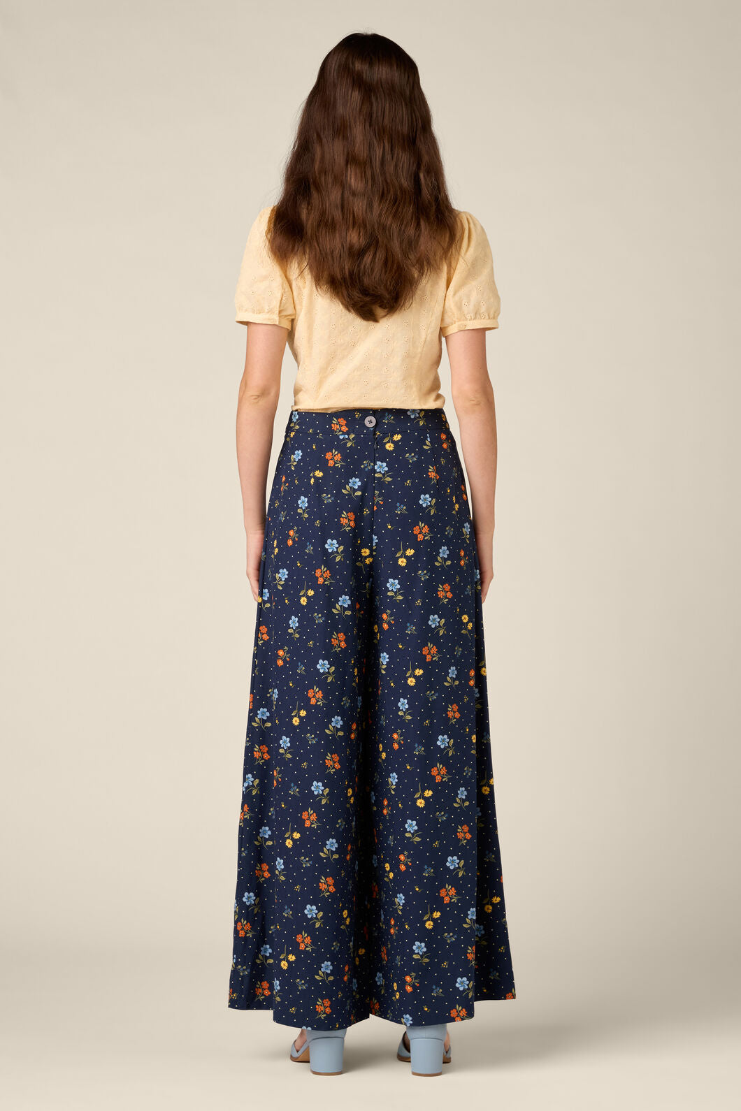 Princess Highway - Chloe Ditsy 90's Wide Leg Pant - navy