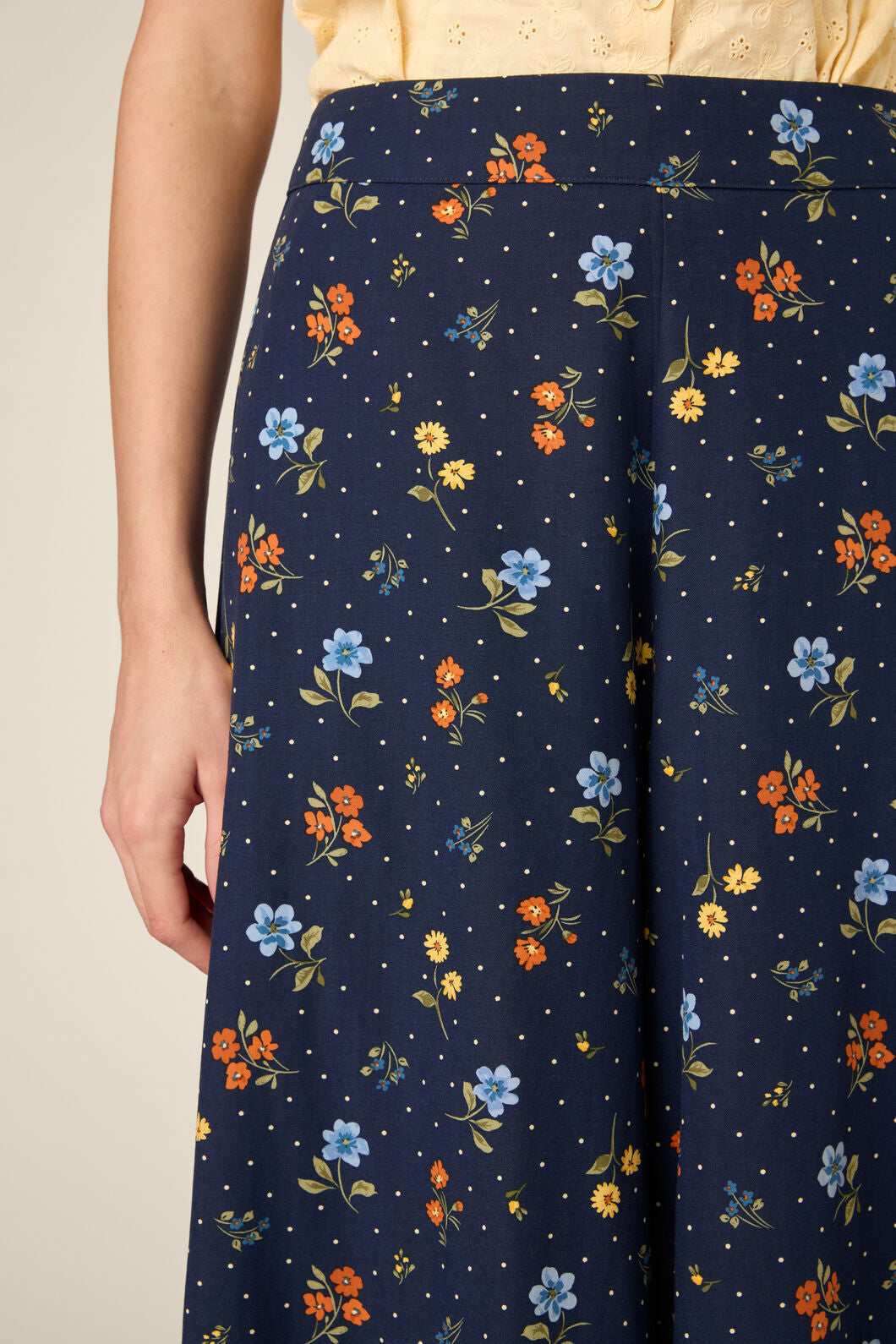Princess Highway - Chloe Ditsy 90's Wide Leg Pant - navy