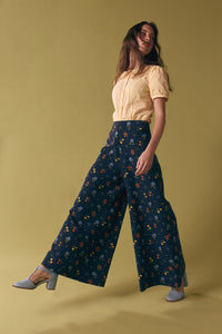 Princess Highway - Chloe Ditsy 90's Wide Leg Pant - navy