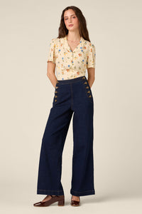 Princess Highway - Chloe Ditsy 90's Blouse - cream