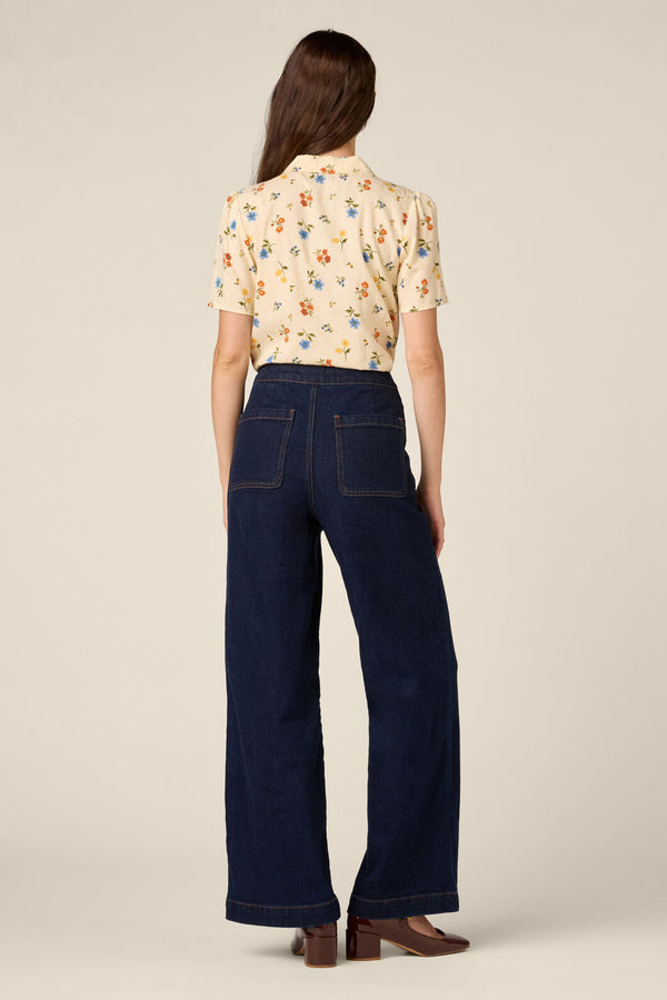 Princess Highway - Chloe Ditsy 90's Blouse - cream