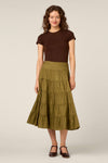Princess Highway - Gillie Tiered Midi Skirt - olive