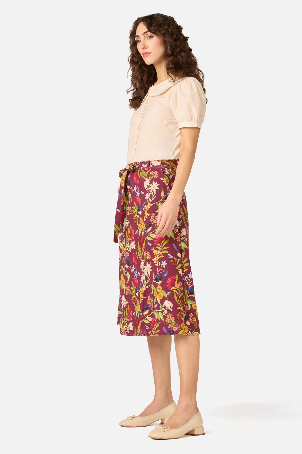 Princess Highway - Fairy Wren Midi Skirt - plum