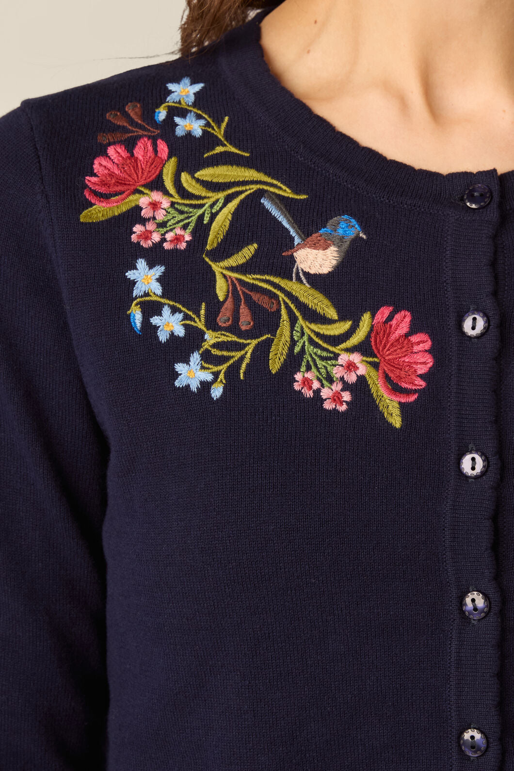 Princess Highway - Wren Embroidered Cardigan - navy