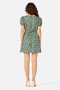 Princess Highway - Mimi Retro Puff Sleeve Dress - navy