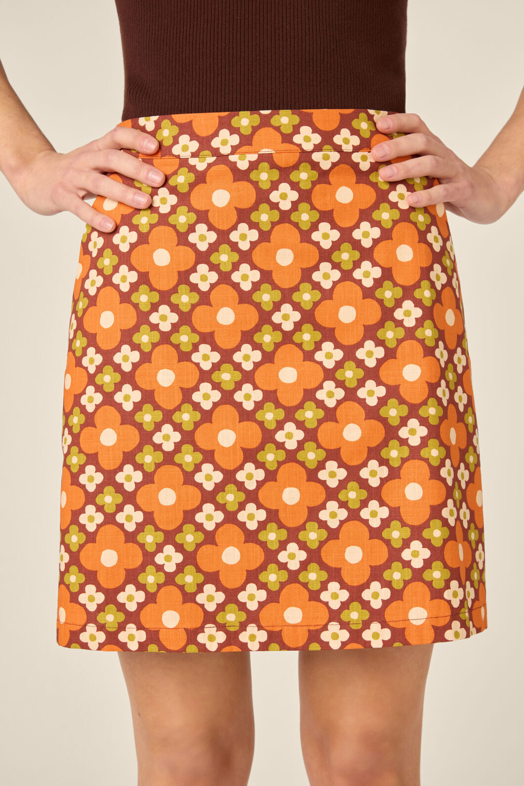 Princess Highway - Mimi Retro Mini Skirt - chocolate