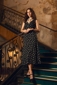 Princess Highway - Kelly Polka Dot Midi Dress - black