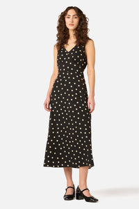 Princess Highway - Kelly Polka Dot Midi Dress - black