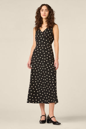 Princess Highway - Kelly Polka Dot Midi Dress - black