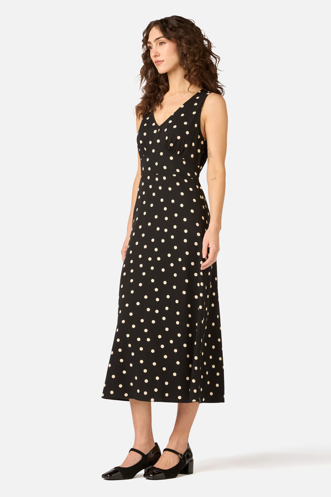 Princess Highway - Kelly Polka Dot Midi Dress - black