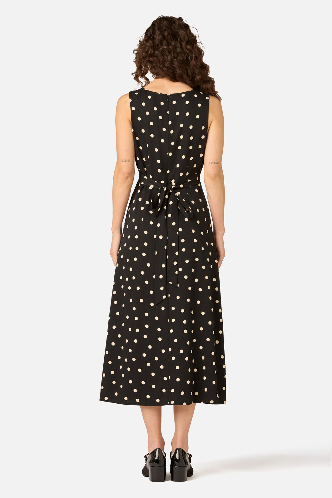 Princess Highway - Kelly Polka Dot Midi Dress - black