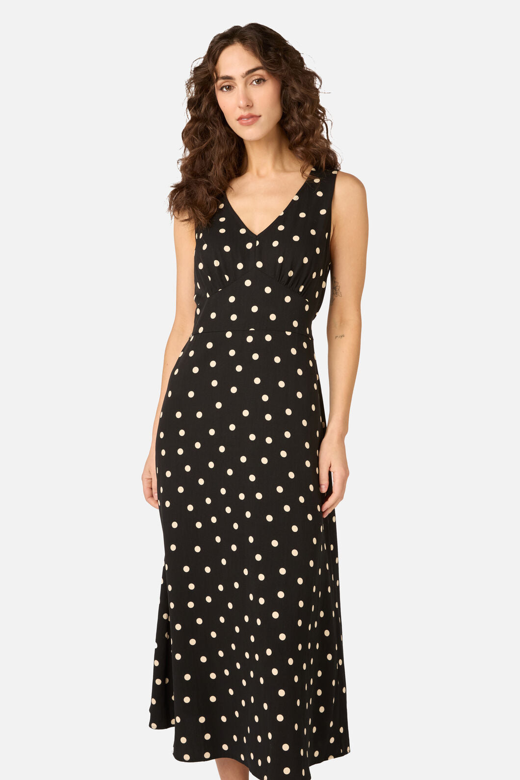 Princess Highway - Kelly Polka Dot Midi Dress - black