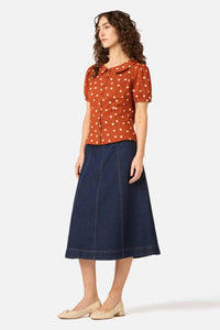 Princess Highway - Kelly Polka Dot Blouse - rust