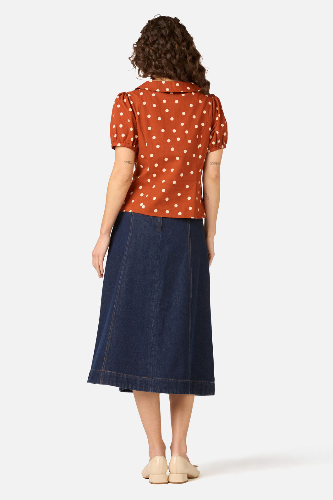 Princess Highway - Kelly Polka Dot Blouse - rust